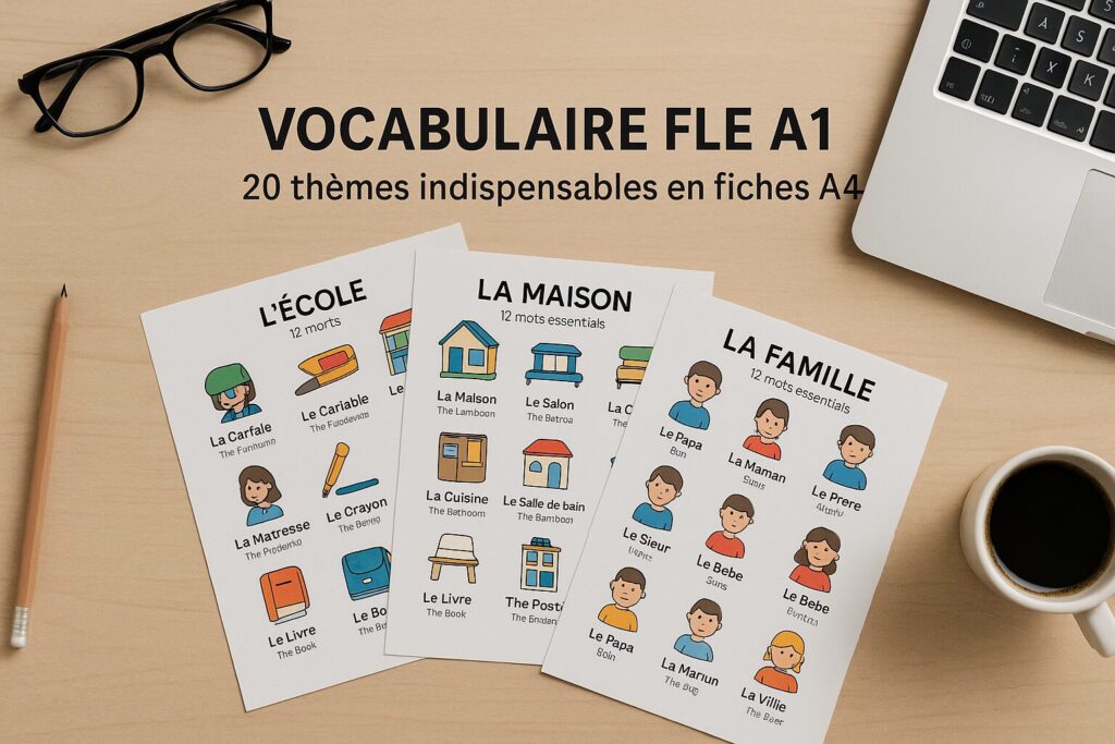 Vocabulaire FLE A1 sur bureau